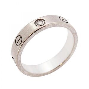 Cartier Ring Mini Love 1PD 18K White Gold White Gold Diamond #51 Ladies